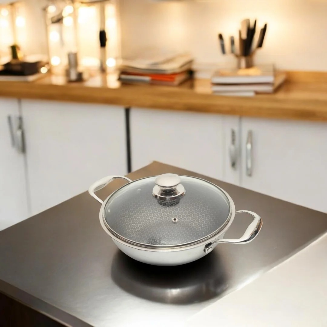 Kingston Infinity Triply Honeycomb Kadai With Glass Lid 20 cm