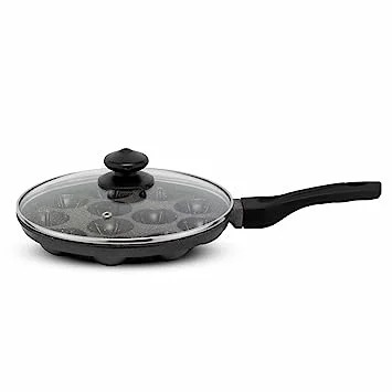 Orange Grill Appam Patra With Glass lid (12 Bowl)