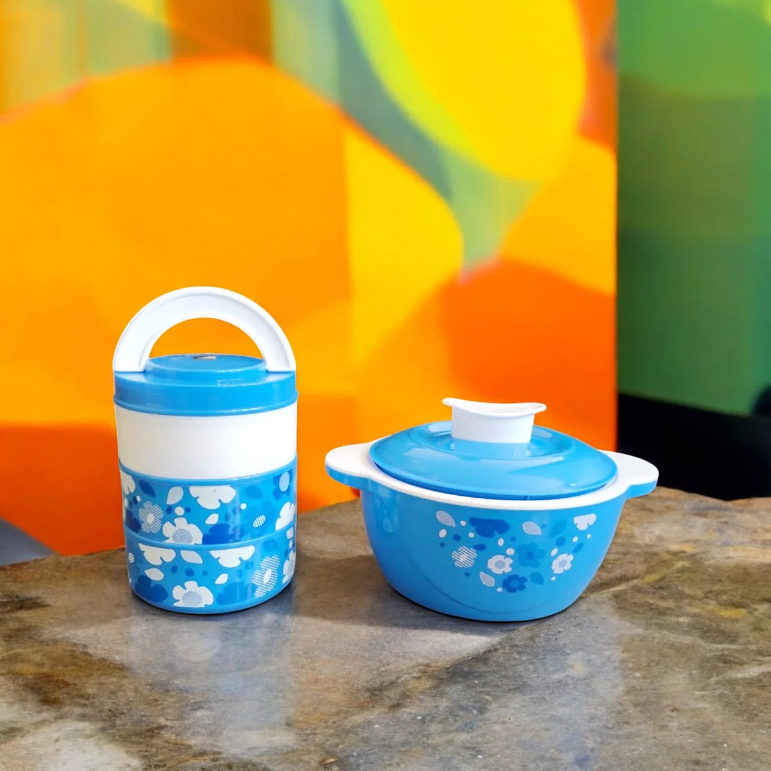 Big Bliss 2pc Gift Set (1pc Casserole + 1pc Tiffin Box)