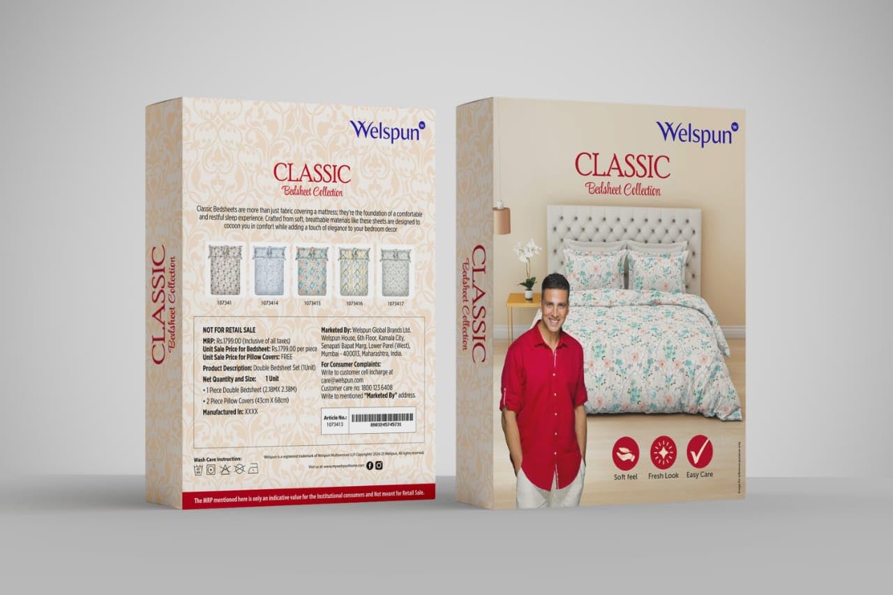 Welspun Classic Double Bed Bedsheet