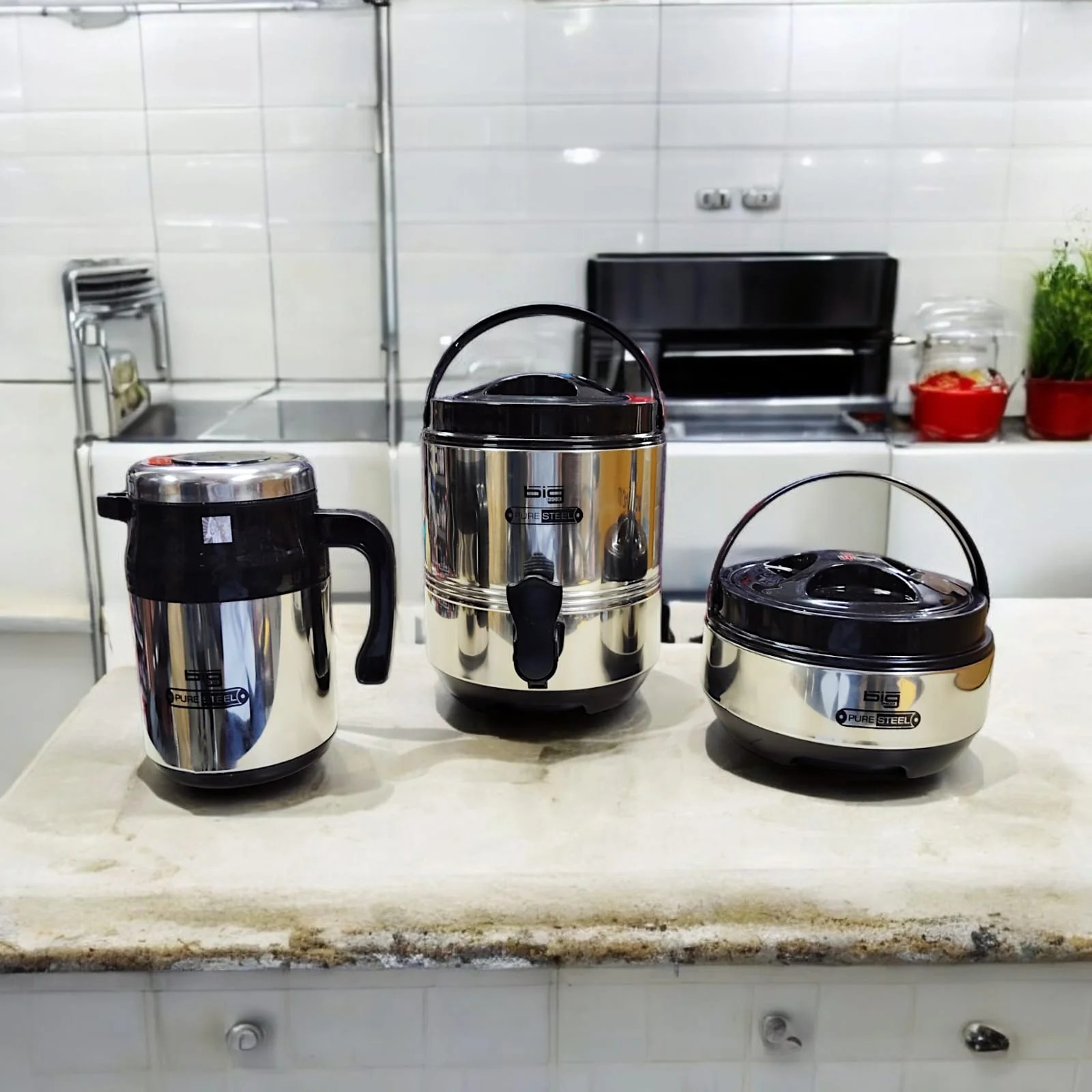 Big Inox Pro Steel Celebration 3pc Gift Pack (1pc Thermos - 800ML + 1pc Casserole - 1.2L + 1pc Water Jug - 3.5L)