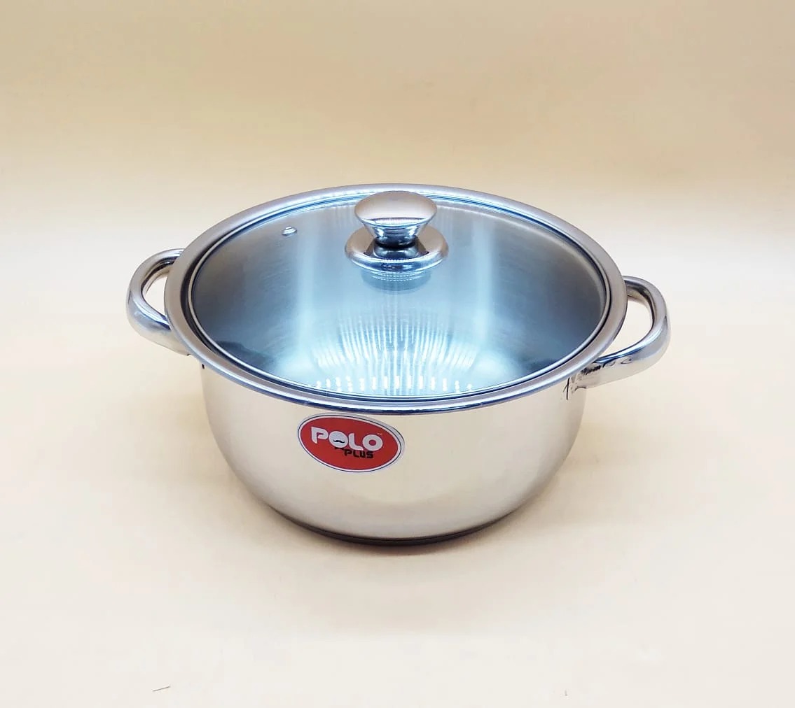 Polo Plus Zebra 24cm Cooking Pot With Glass Lid (Tub Handle)